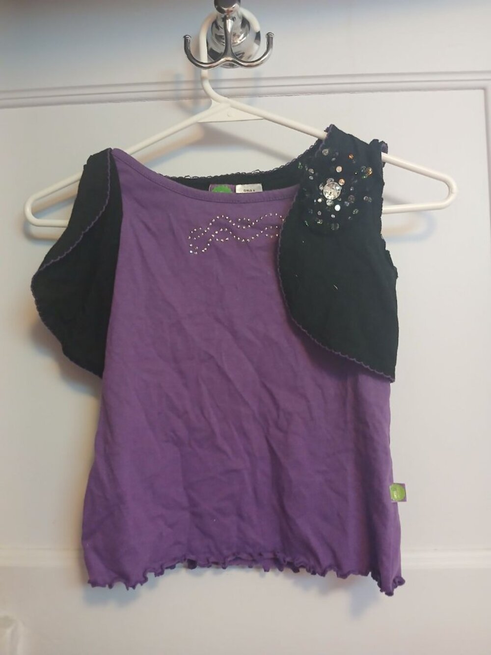 Dollie & Me Girls 6 Black and Purple Shirt